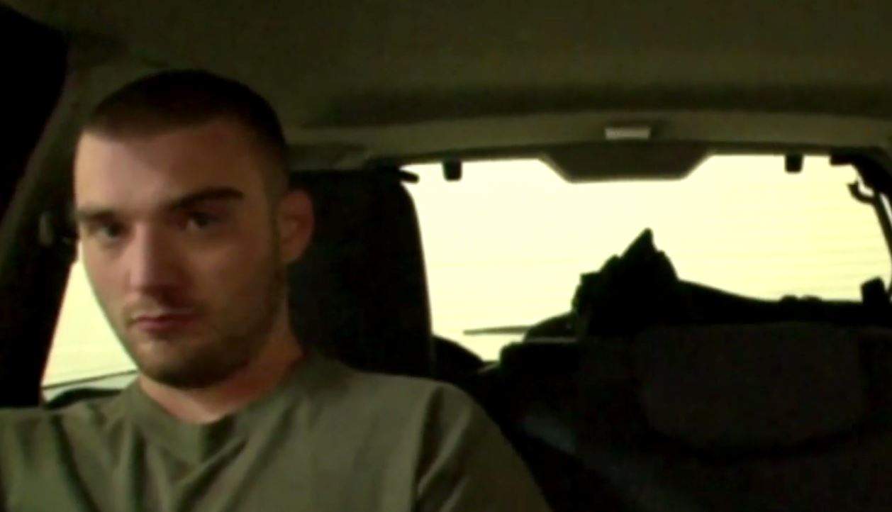 Derek Saretzky in police custody.
