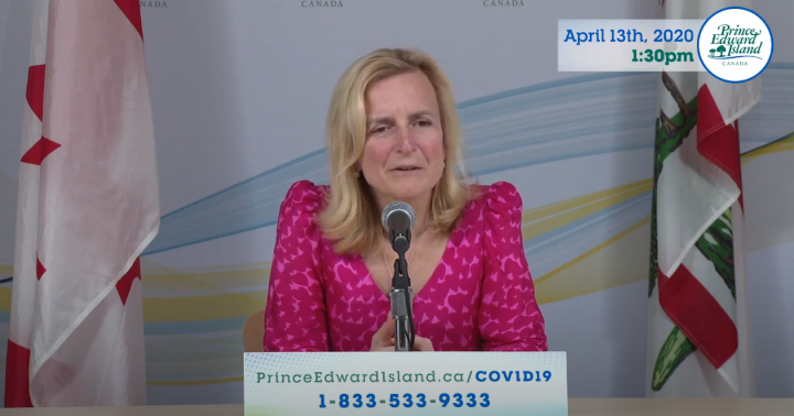 Chief public health officer Dr. Heather Morrison speaks a press briefing on Monday, April 13, 2020. 