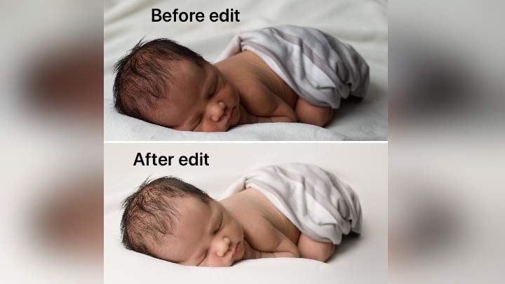 After assisting clients via video call, photographer Kelsey Enns professionally edits the raw images.