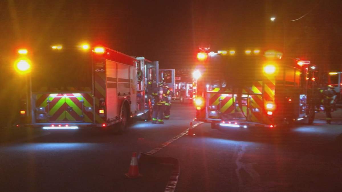Firefighters respond to a fire on Alameda Court in Kelowna.