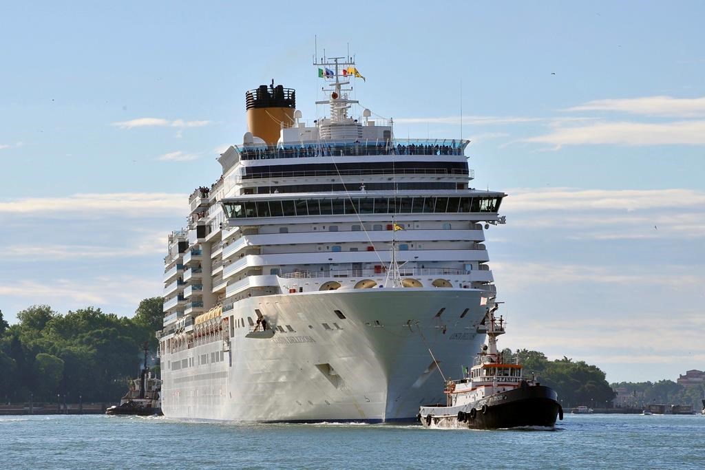 The Costa Deliziosa cruise ship leaves Venice, Italy, on May 24, 2015.