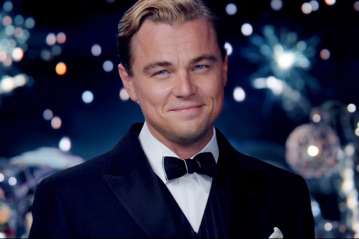 Leonardo DiCaprio is shown as Jay Gatsby in the 2013 film 'The Great Gatsby.'.