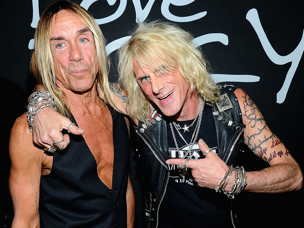 (L-R) Iggy Pop and Jimmy Webb of Trash and Vaudeville attend the launch of Archive 1887 Iggy Pop Collection at Barneys Co-Op on July 28, 2010 in New York City.