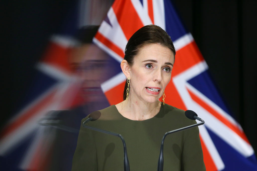 Prime Minister Jacinda Ardern speaks to media during a press conference at Parliament on April 7, 2020 in Wellington, New Zealand.