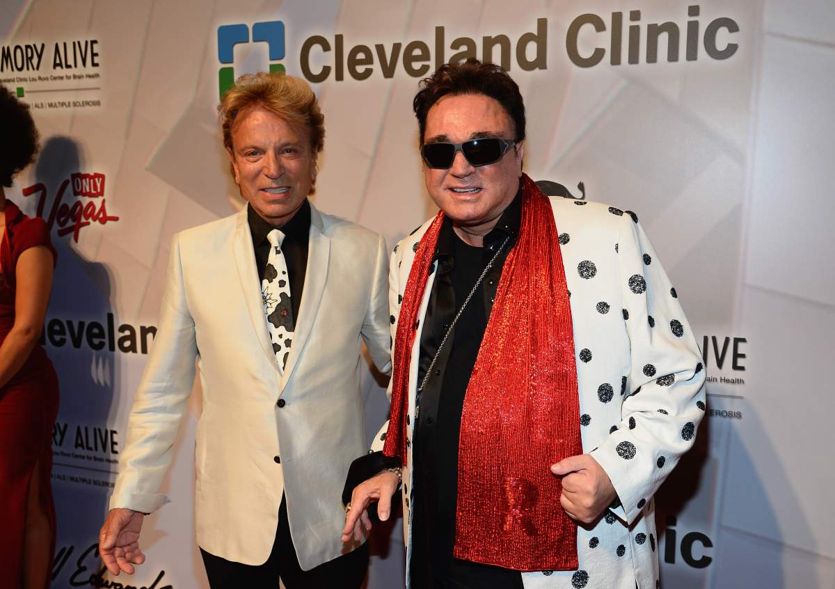 Siegfried Fischbacher (L) and Roy Horn attend the 18th annual Keep Memory Alive ‘Power of Love Gala’ benefit for the Cleveland Clinic Lou Ruvo Center for Brain Health honoring Gloria Estefan and Emilio Estefan Jr. at the MGM Grand Garden Arena on April 26, 2014 in Las Vegas, Nevada.