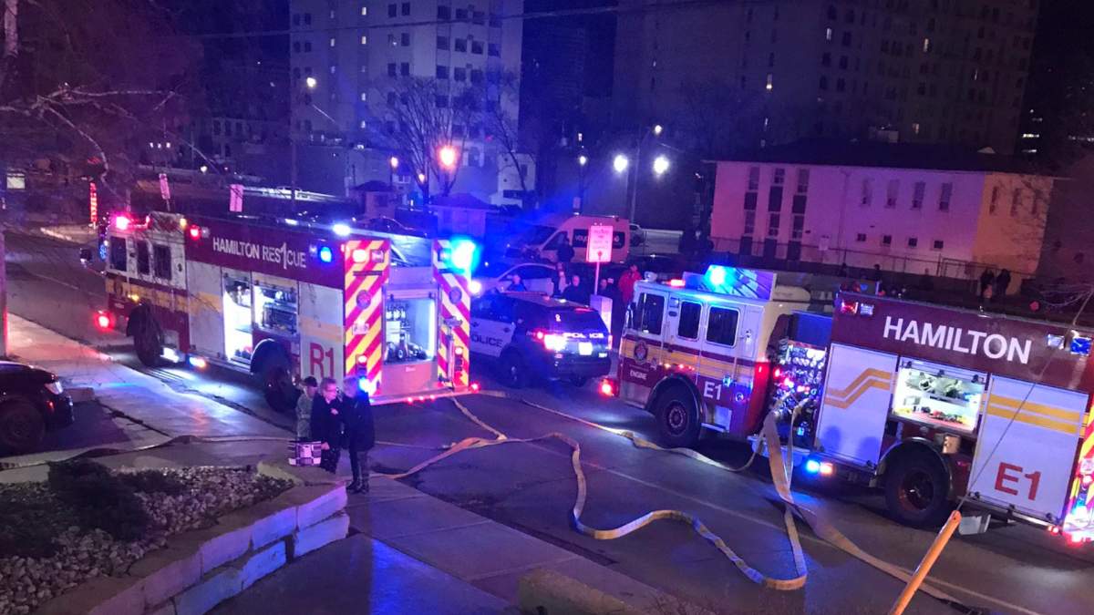 Hamilton fire battled blazes on two floors of an apartment complex at 50 Young Street on April, 25, 2020.