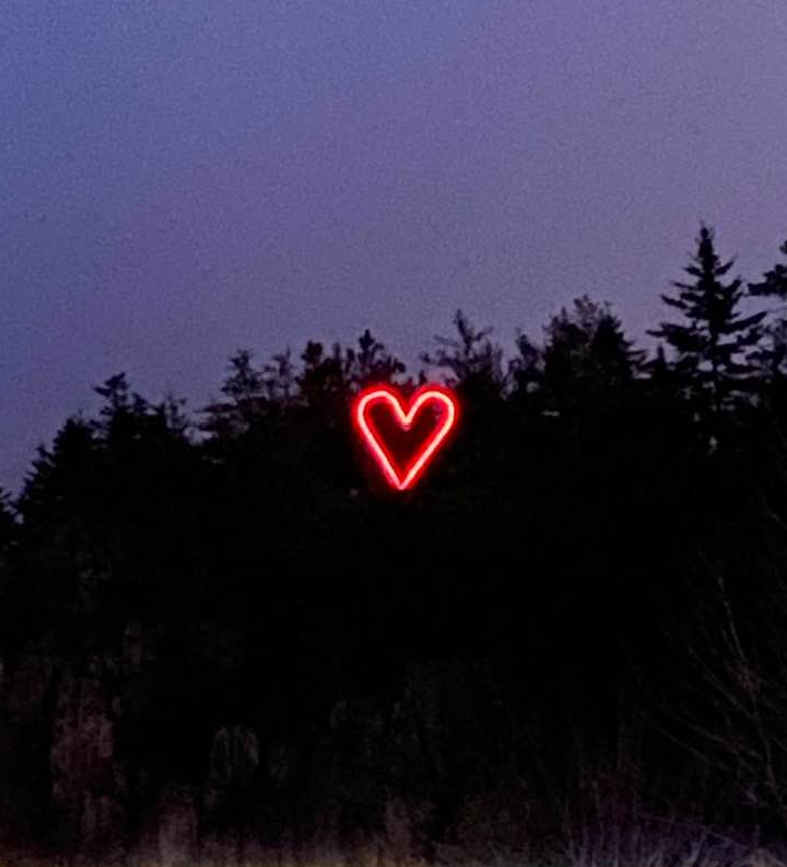 Ed McHugh and three others constructed this heart that now overlooks a busy Nova Scotia highway.