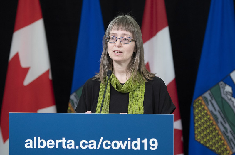 Alberta's chief medical officer of health Dr. Deena Hinshaw speaks in Edmonton April 16, 2020.