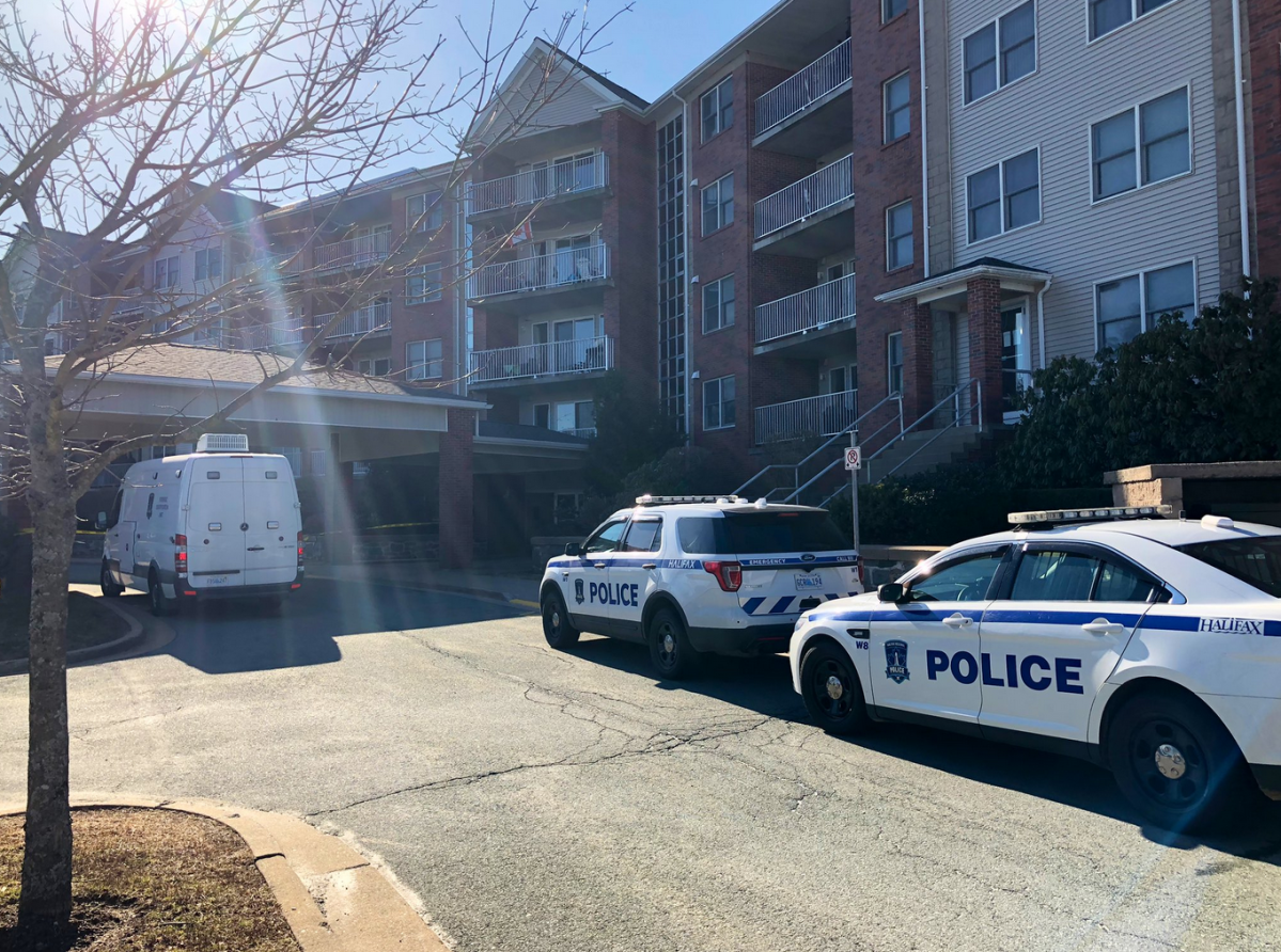 Halifax Regional Police attend the scene of a sudden death on Tuesday, April 7, 2020.