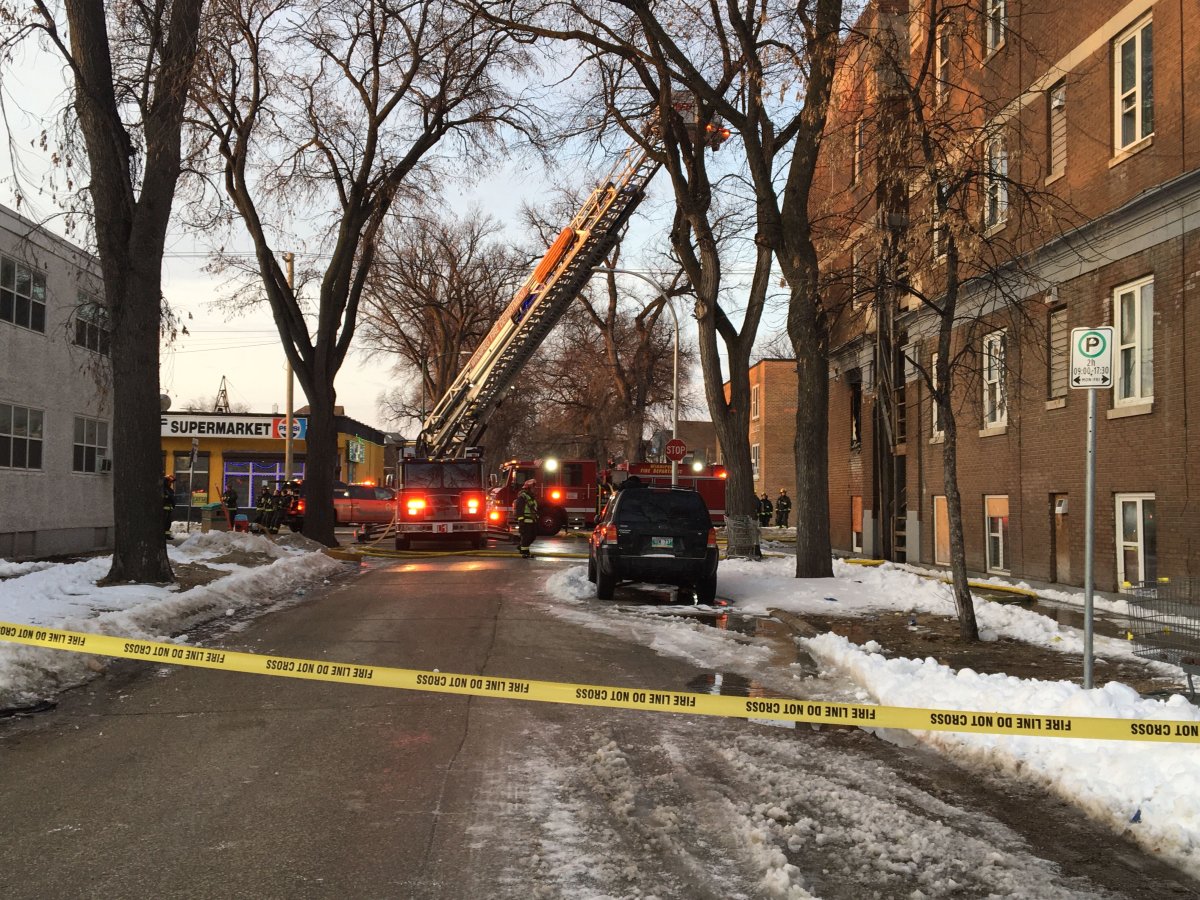 Crews at the scene of a fire on Sargent Avenue Monday morning. 