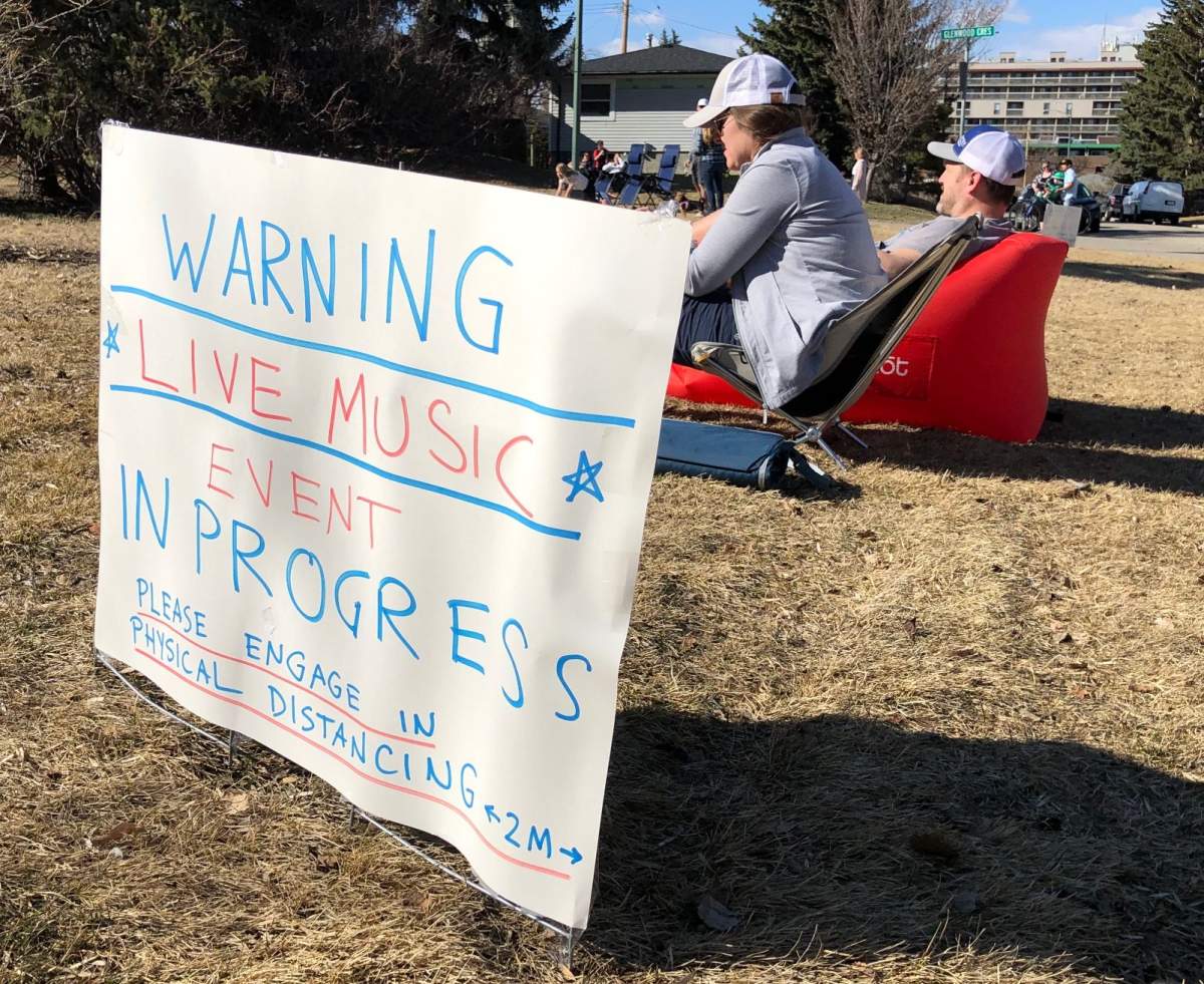 A Curbside Concert in Calgary on April 21, 2020.