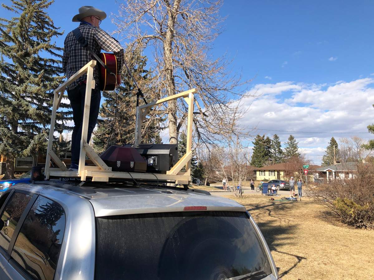 Matt Masters, pictured on April 21, 2020, started Curbside Concerts in response to COVID-19.