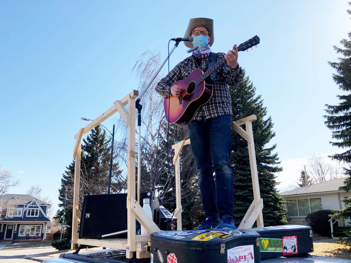 Matt Masters, pictured on April 21, 2020, started Curbside Concerts in response to COVID-19.