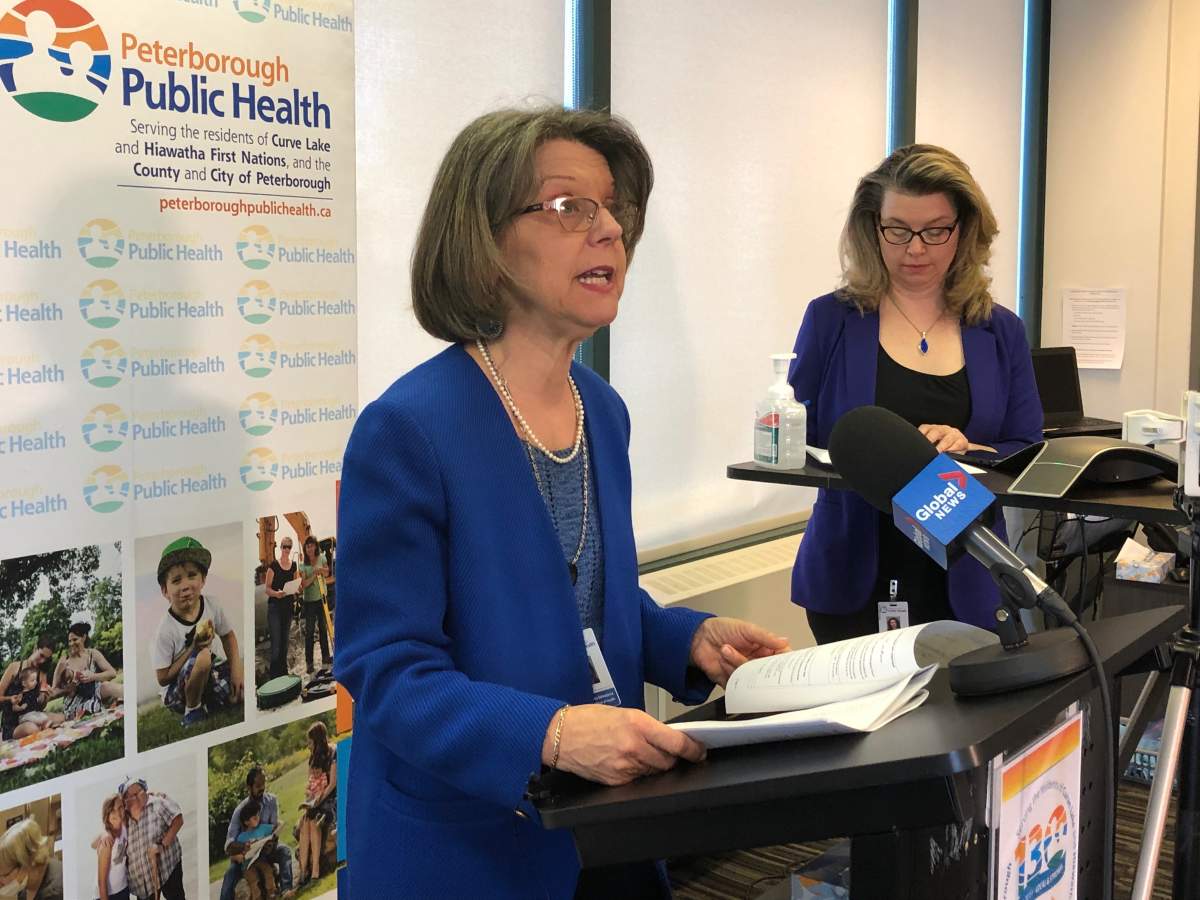 Dr. Rosana Salvaterra, medical officer of health for Peterborough Public Health, reports no new cases of COVID-19 during a press conference on Wednesday, April 1.