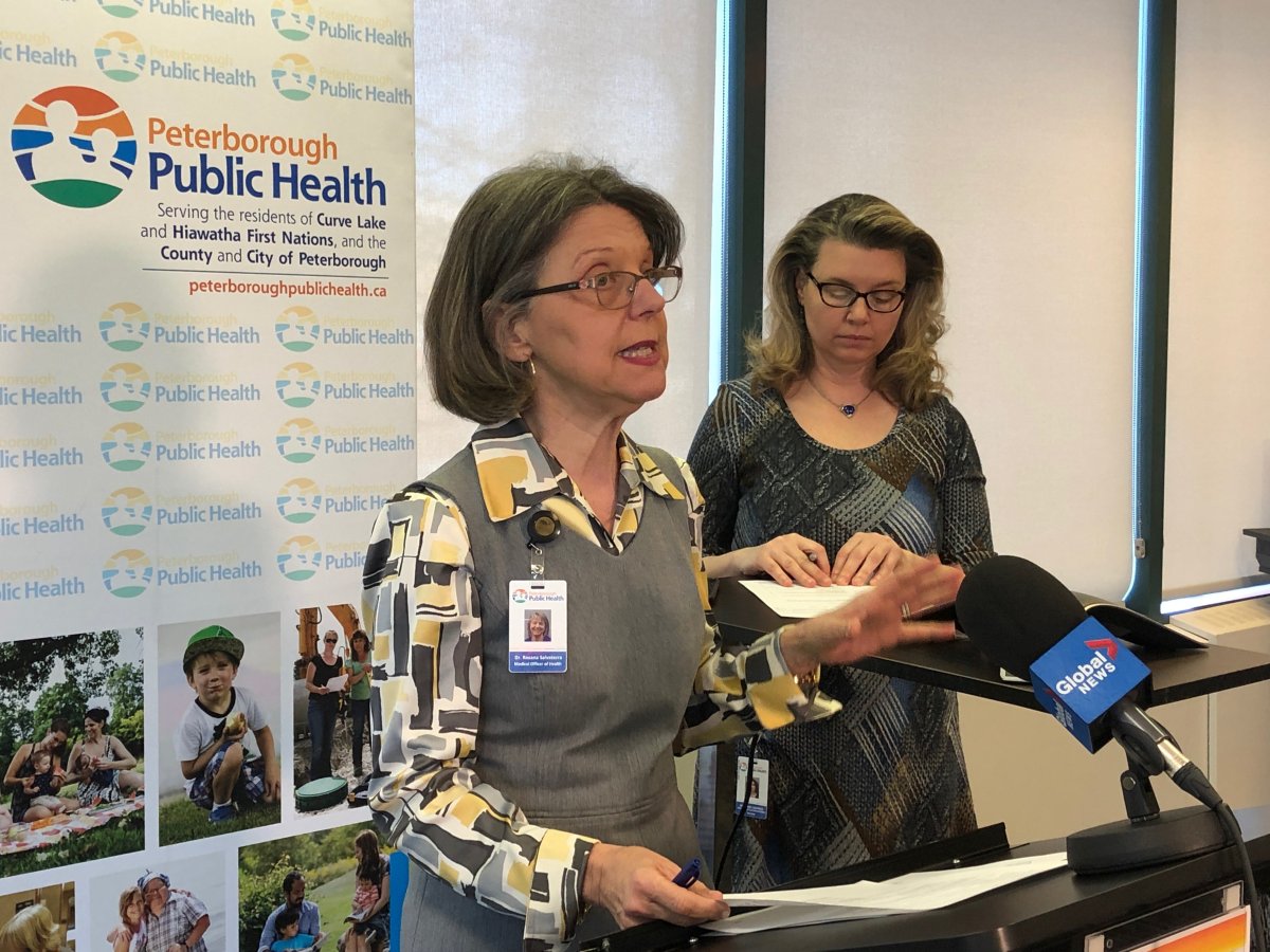 Dr. Rosana Salvaterra, medical officer of health for Peterborough Public Health, speaks to media on April 2, 2020.