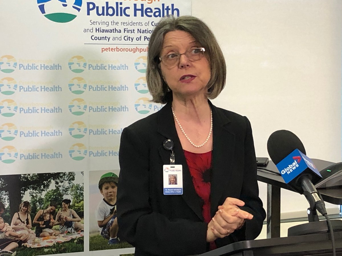 Dr. Rosana Salvaterra, seen in this file photo when serving as medical officer of health for Peterborough Public Health, discusses the coronavirus pandemic during a media conference.