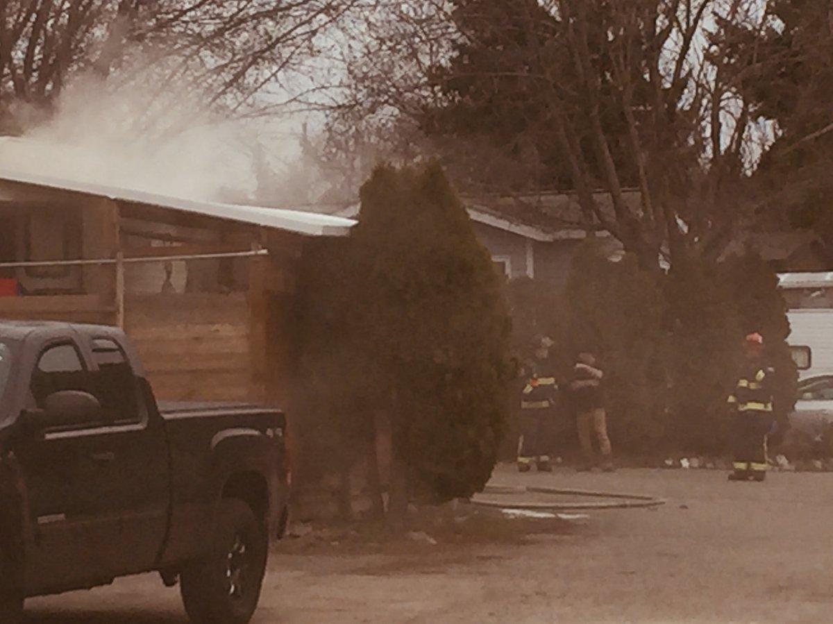 An RV home caught fire in West Kelowna on Sunday afternoon, displacing the residents. 