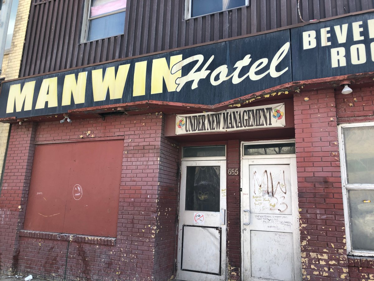 The Manwin Hotel on Main Street where the crime took place. 