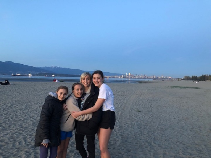 Jaclyn Robinson and her three kids in Vancouver.