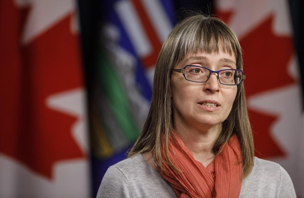 Alberta chief medical officer of health Dr. Deena Hinshaw updates media on the Covid-19 situation in Edmonton on Friday March 20, 2020. Hinshaw has announced that most visitors are now banned from continuing care facilities in the province.