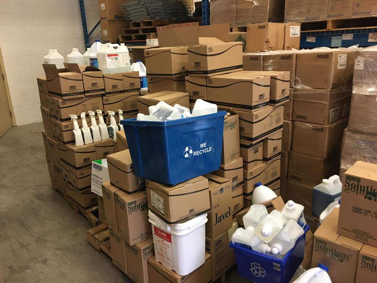 London's Catholic school board said that since schools are closed, "custodians pulled items that could be spared for now in order to redirect the supply to the hospital.".