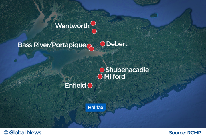 Map Of Portapique Nova Scotia Nova Scotia Rcmp Release Terrifying Timeline Of 13-Hour Shooting Rampage |  Globalnews.ca