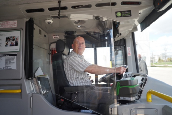 New protective gear around GO bus drivers.