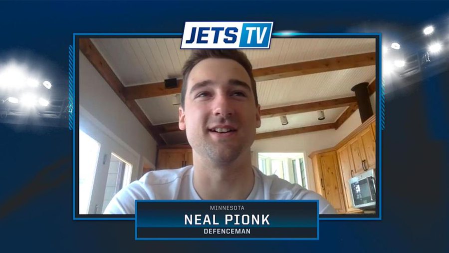 Neil Pionk speaks to media via a video conference call on Thursday, April 23/20. Photo supplied by Winnipeg Jets. 