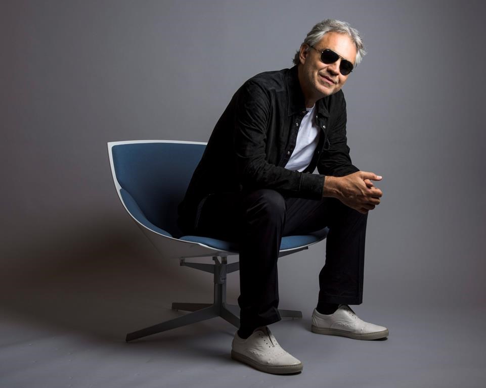 In this Oct. 29, 2015 file photo, Andrea Bocelli poses for a portrait in New York City.