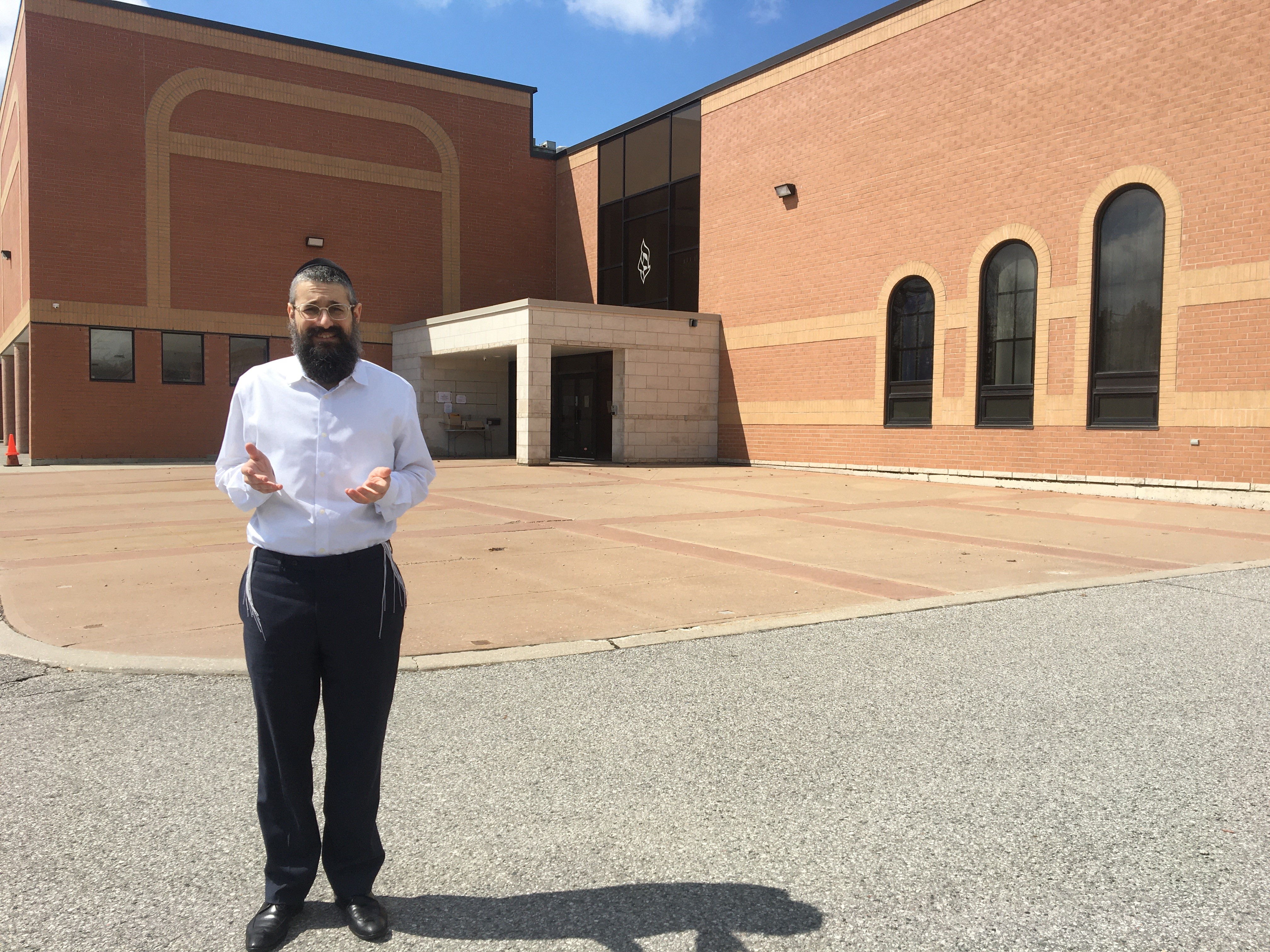Rabbi Mendel Kaplanoutside Chabad Flamingo in Thornhill, Ont.