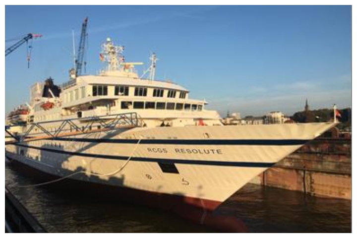The Portuguese-flagged cruise ship RCGS Resolute is shown in this file photo.