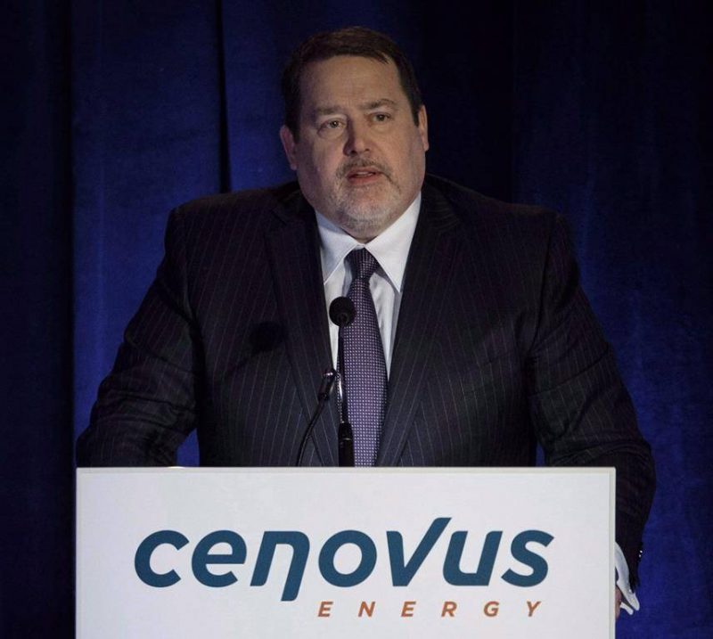 Cenovus president and CEO Alex Pourbaix addresses the company's annual meeting in Calgary, Wednesday, April 25, 2018.