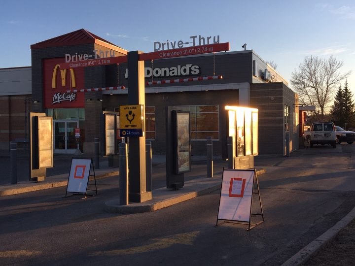 The McDonald’s at 10-250 Shawville Blvd. S.E. in Calgary pictured on April 20, 2020.