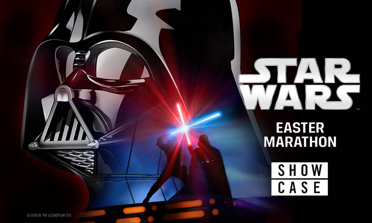 Promo for Showcase's 'Star Wars' Easter marathon, taking place April 10 to 13, 2020.