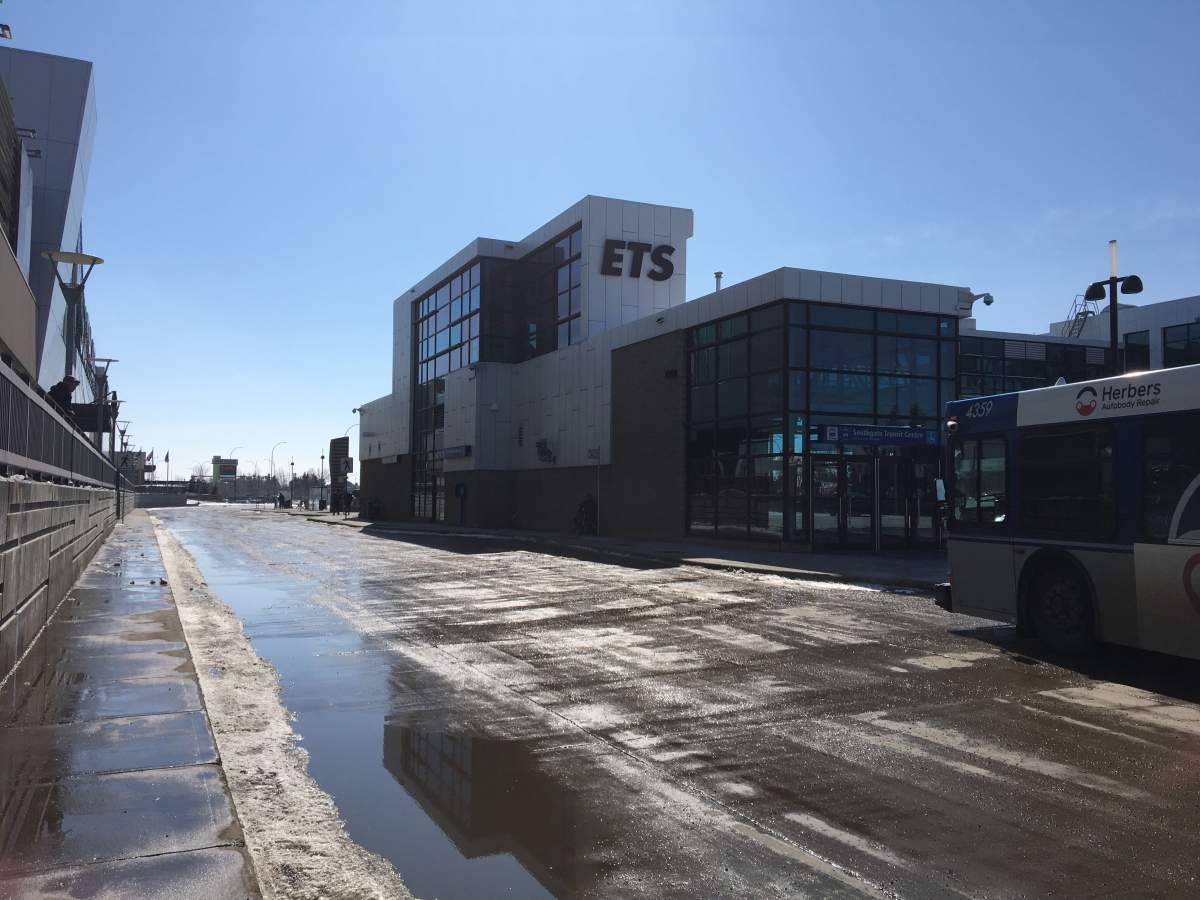 The Southgate transit centre in south Edmonton. Pictured on April 6, 2020.