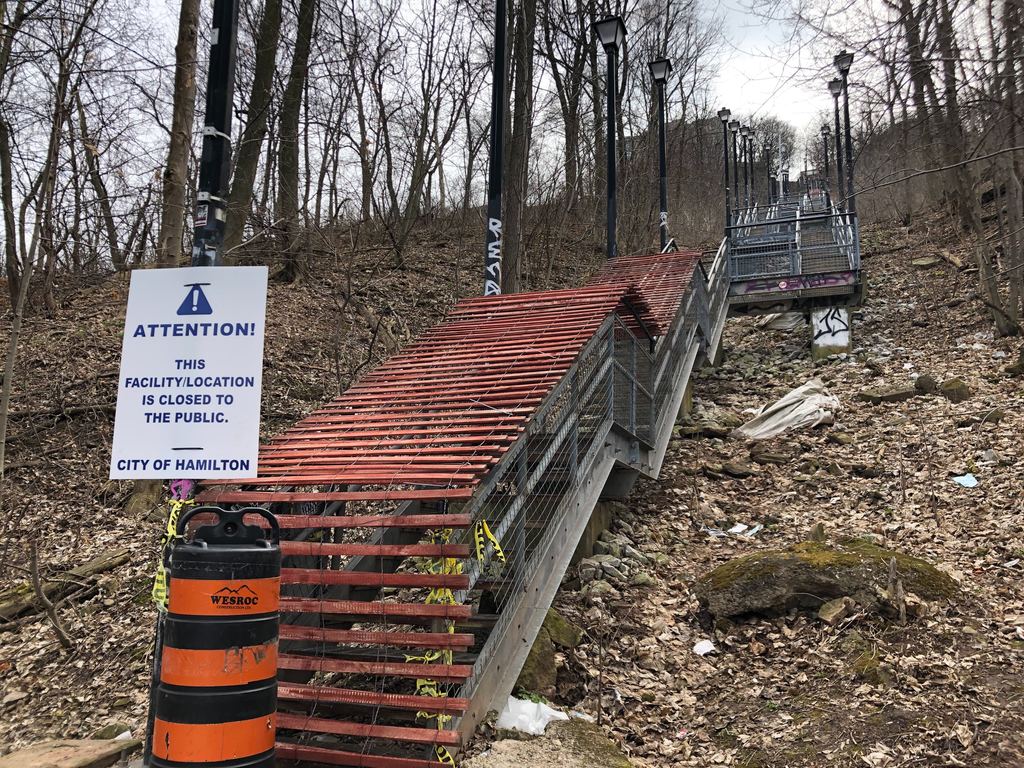 People have already been ticketed for using closed escarpment stairs, trails and golf courses in Hamilton, Ont., during the coronavirus pandemic.
