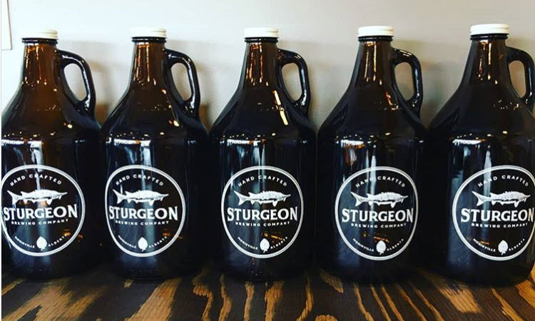 These growlers will be available for purchase at Sturgeon Brewing Company\’s grand opening on Saturday.
