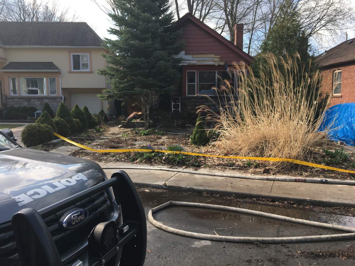 Photo from the scene of a fatal fire on Taylor Drive in Toronto.