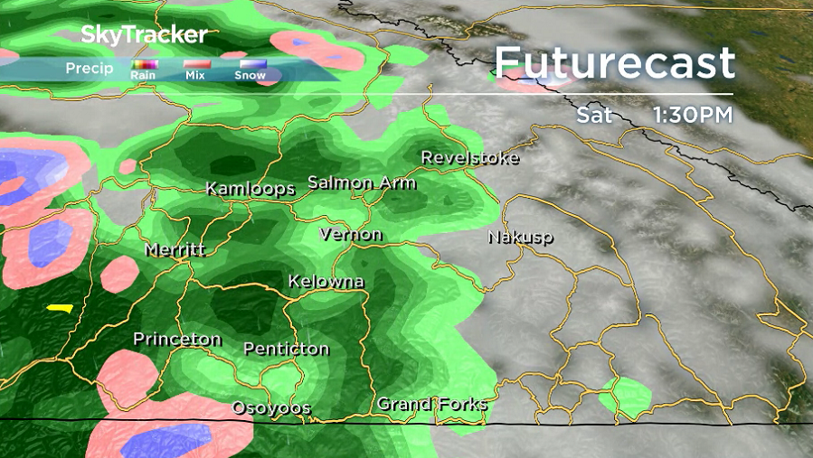 The risk of rain returns to the Okanagan on Saturday.