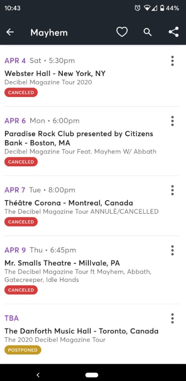 A screenshot image captured by Derek Pacheco on April 2.