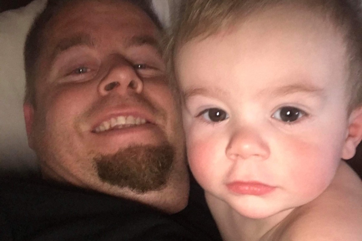 Gaige Banman died on Sunday after being struck by a car in Kelowna.  The toddler is seen here with his father Mark Banman. 