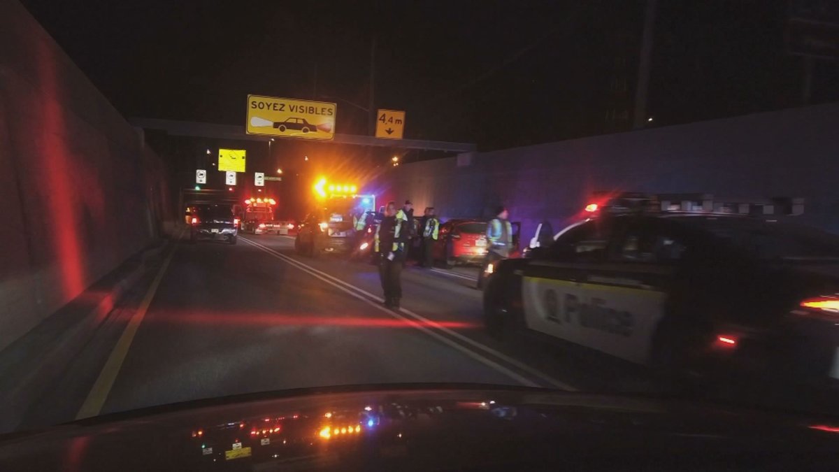 Quebec's police watchdog is investigating after a police chase concluded in a crash in the Lafontaine Tunnel early the morning of April 24, 2020.