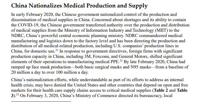 China ramped up PPE production while barring exports and increasing imports, U.S. congressional report finds.