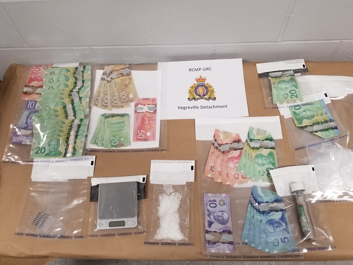 RCMP in Vegreville say drugs and cash were seized from two homes in Vegreville. Three people have been charged. 