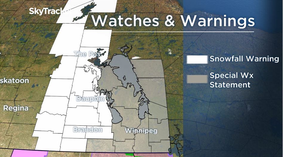 Weather alerts around Manitoba, Apr 1, 2020.