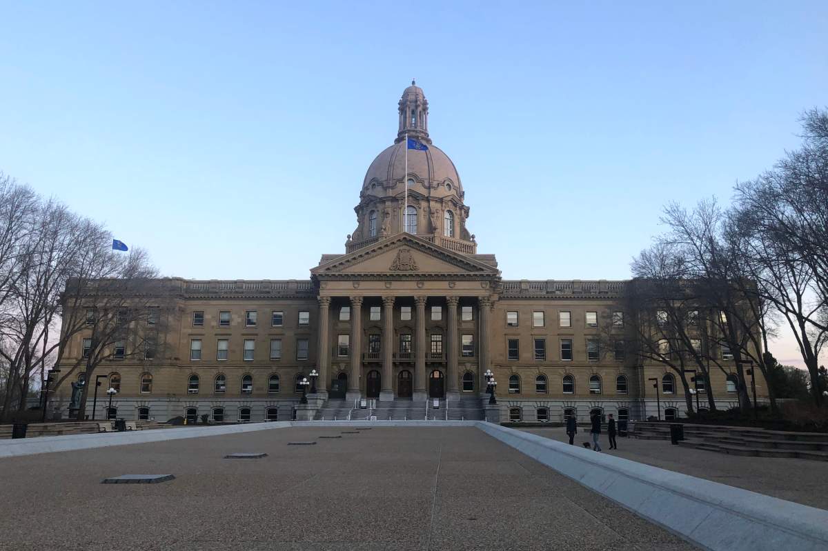 The Alberta legislature on Tuesday, May 12, 2020.