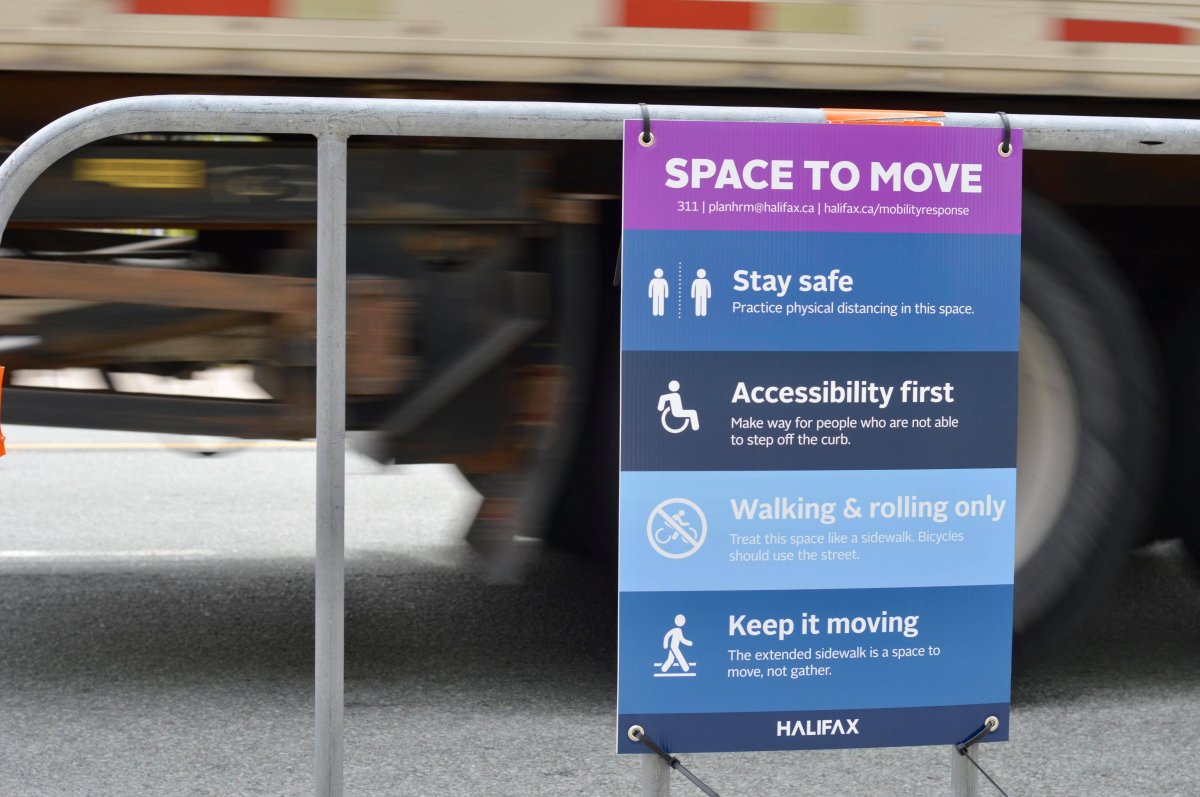 The first phase of the Halifax Mobility Response has rolled out. Quinpool Road had its northern sidewalk extended on May 26, 2020.  