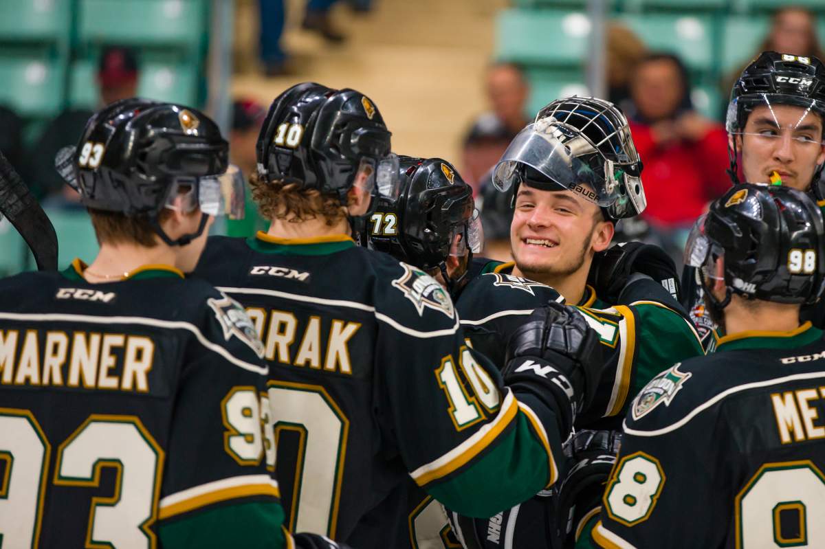 Action from Game 4 of the 2016 MasterCard Memorial Cup between the London Knights and Brandon Wheat Kings in Red Deer, AB on Monday May 23, 2016. Photo by Rob Wallator/CHL Images