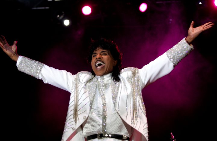 FILE PHOTO: Entertainer Little Richard performs at the Crossroad festival in Gijon, northern Spain, July 23, 2005.