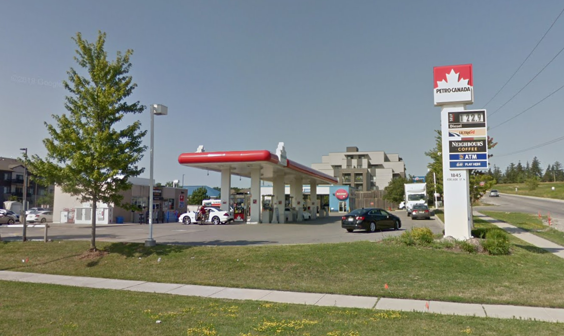 The Petro Canada location at Adelaide Street and Sunningdale Road (1845 Adelaide St. N) in London, Ont.